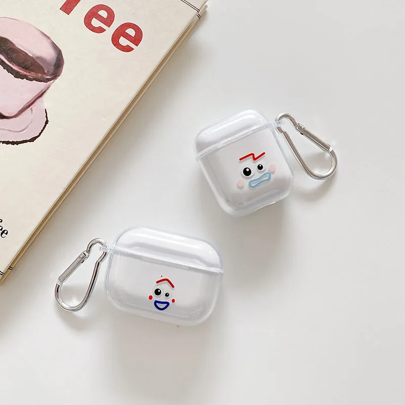 

Creative Cute Funny Expressions Suitable for AirPods1/2/Pro3 Bluetooth Headset Transparent Silicone Protective Cover Wholesale