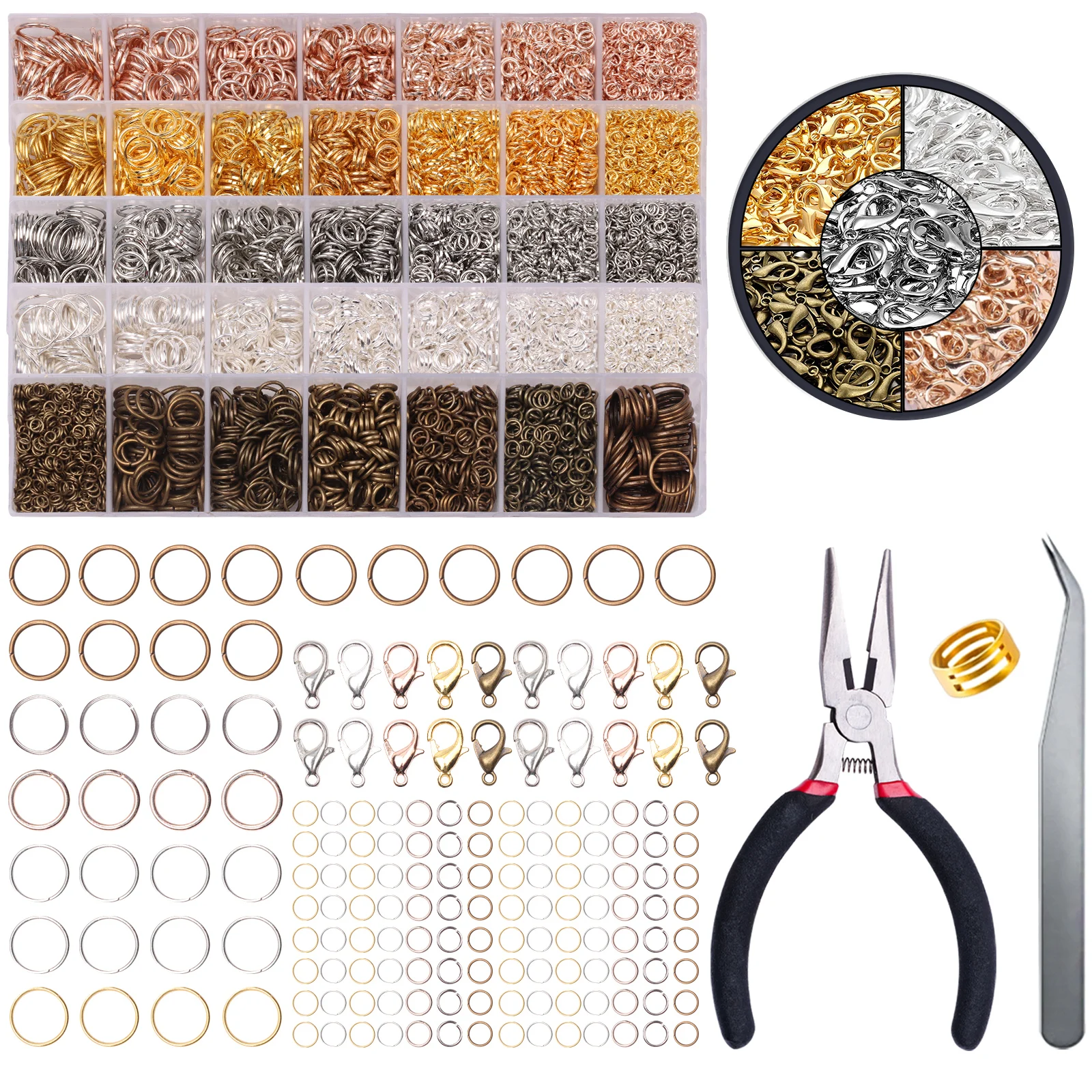 Чистое серебро Открытое кольцо для прыжков сделай сам серьги ожерелье ювелирные