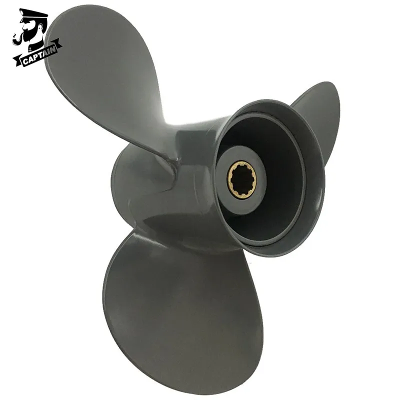 Captain Propeller 9 7/8X11 58130-ZW2-F31ZA Fit Honda Outboard Engines BF25, BF30 Aluminum 10 Tooth Spline RH