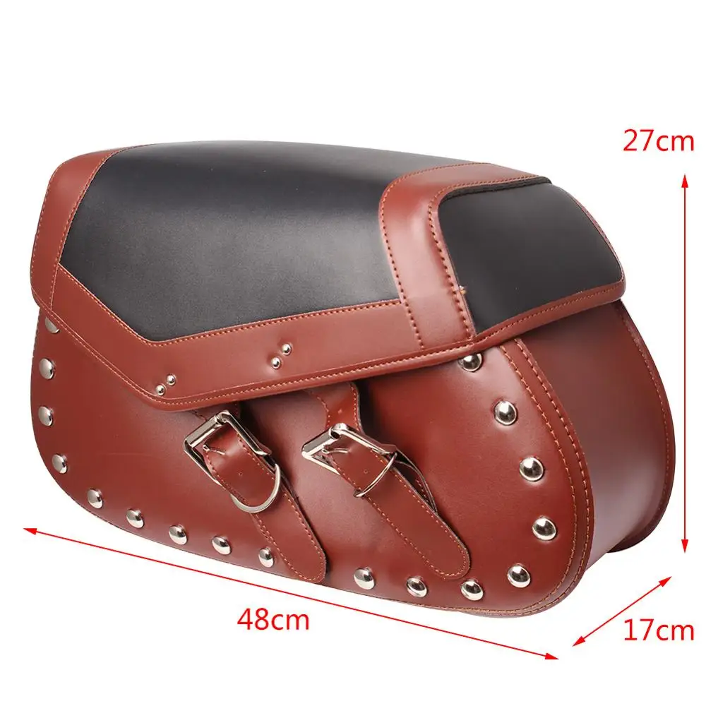 Мотоциклетные сумки-седло для Кафе Racer черная коричневая Боковая Сумка из
