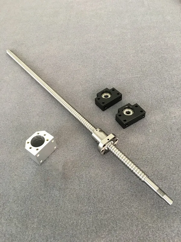 SFU1605 шариковый винт 250 300 400 500 600 700 800 900 мм + шариковая гайка 1605 корпус поддержка BK12