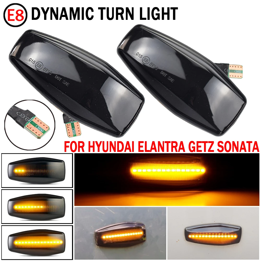 

2pcs Dynamic LED Side Marker Signal Light Indicator Lamp For Hyundai Elantra Getz Sonata XG Terracan Tucson i10 Coupe Trajet