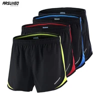 arsuxeo running shorts men 2 in 1 sport athletic crossfit fitness gym shorts pants workout clothes marathon sportswear b165