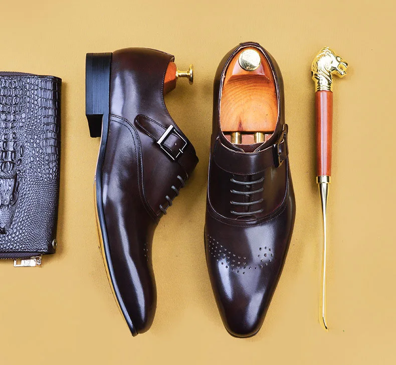 Мужские классические туфли из натуральной кожи свадебные лоферы коричневые