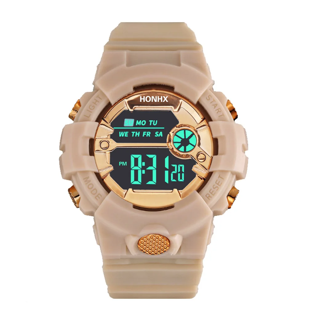 Black Gold Children's Watch For 7-18 Years School Student Digital Watches Luminous Multifunctional Alarm Clock Kids Hour A3488 | Наручные