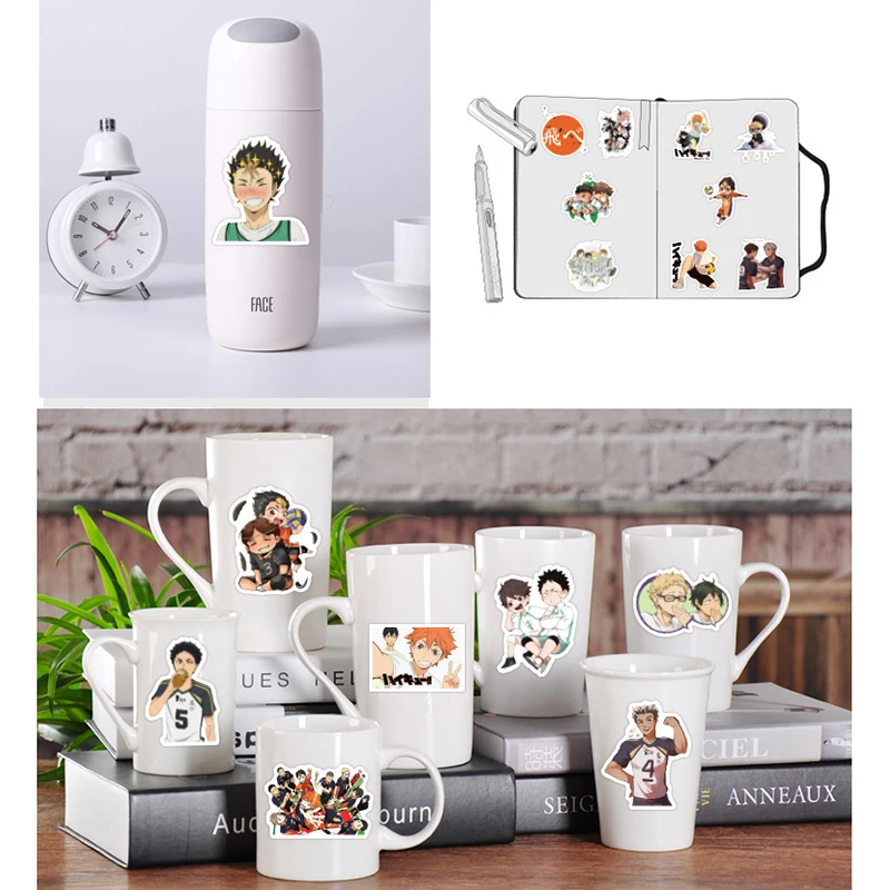 

50 Pcs Classic Anime Haikyuu Waterproof PVC Stationery Sticker DIY Luggage Laptop Graffiti Skateboard Children Toy Sticker