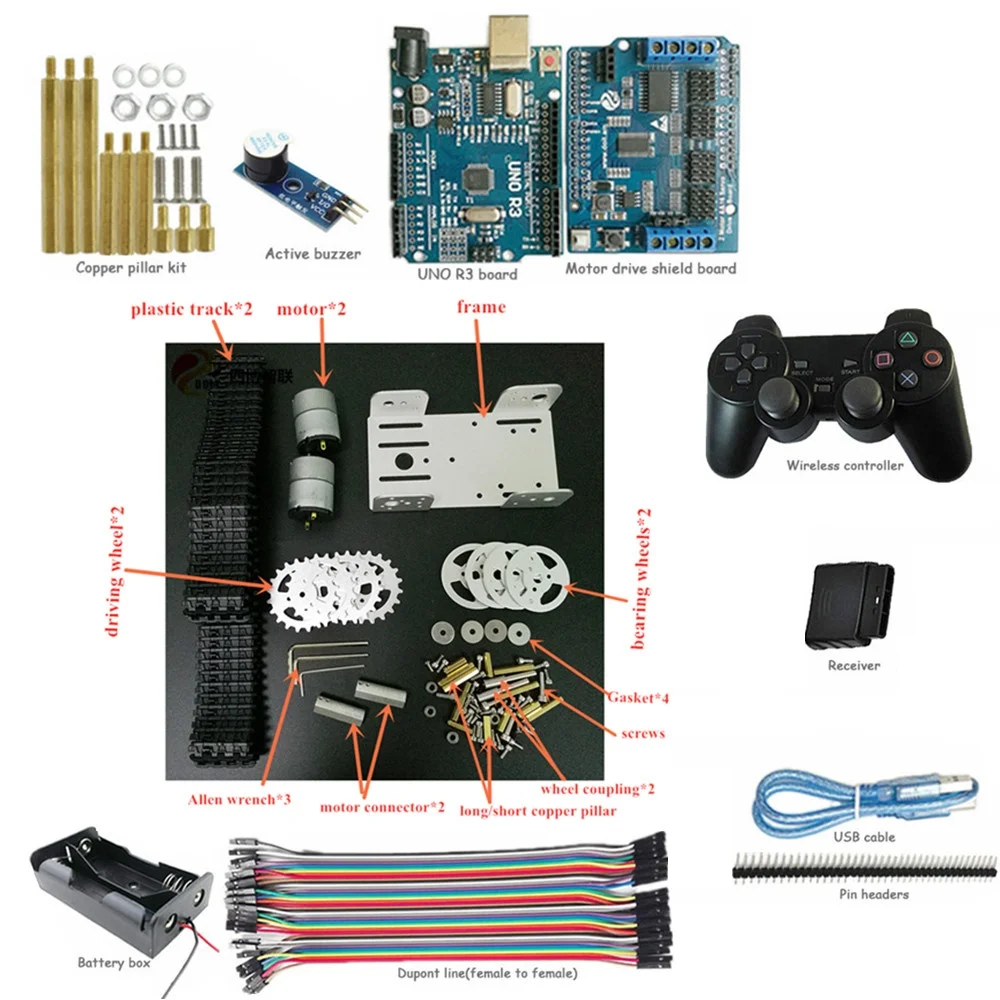 Управление джойстиком/рукоятка умный робот шасси танка для PS2 с двойным