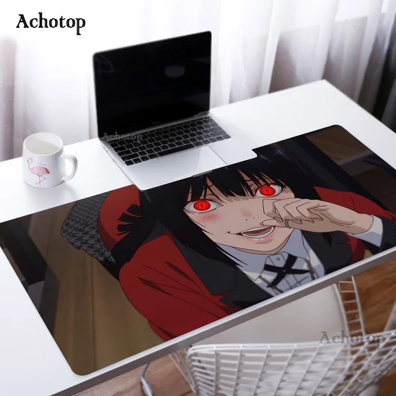 kakegurui yumeko jabami large anime mousepad gamer xl gaming mouse pad rubber locking edge big fashion laptop notebook desk mat free global shipping