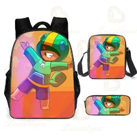 cartoon student shooter tick and star backpack game 6 to 19 years kids leon shoulder 3d student boys girls pencil children bag