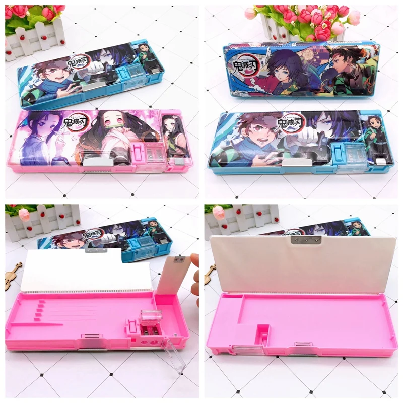 Многофункциональный чехол для карандашей с точилкой студентов аниме