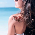 Водостойкая тату-наклейка для женщин, объемная Акварельная татуировка с цветами роз и лилий, ярко-красного цвета, для Боди и груди