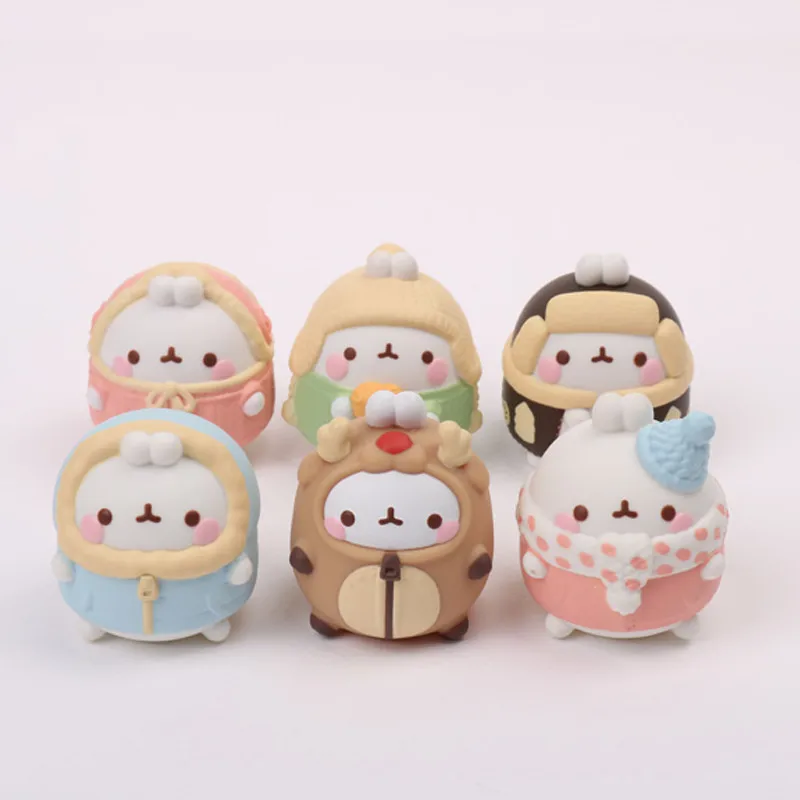 

Korea Toys Molang Rabbit Winter limited Blind Box Surprise Box Anime Figures Cute Model Doll Kawaii Accessories Decor Collection