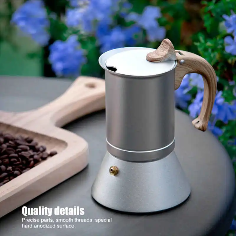 

150ml Stainless Steel Coffee Pot Coffee Maker Moka Espresso Latte Pot Induction Cooker Use Coffee Machine Drink Tool Household