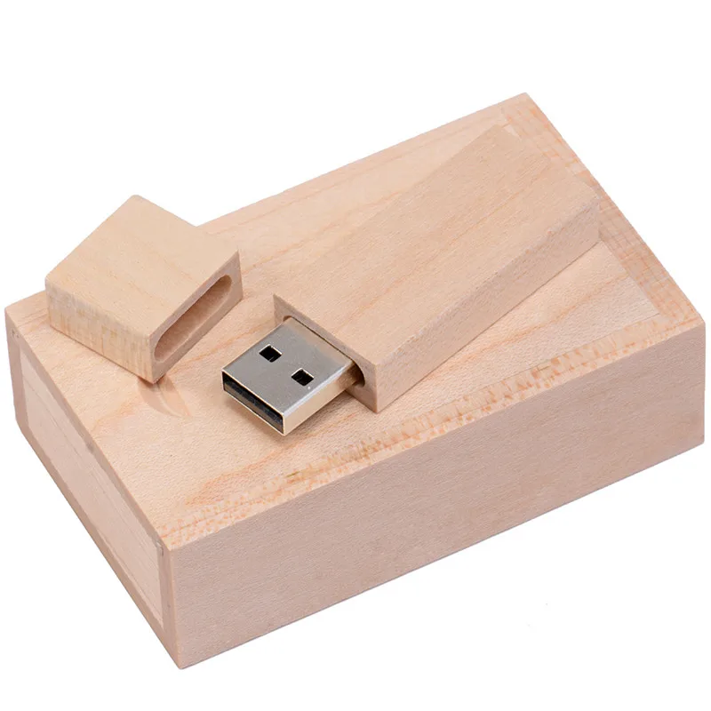 Maple wood with box JASTER высокоскоростной USB 2,0 Пользовательский логотип деревянная флеш-карта usb флеш-накопитель Флешка 4 ГБ 8 ГБ 16 ГБ 32 ГБ U диск свадебный подарок - Цвет: Maple wood with box