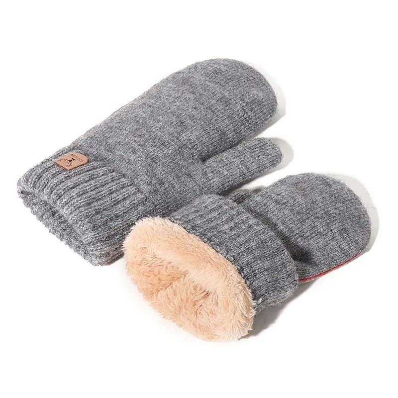 

Winter Double-layer Gloves Plus Velvet Thickening Men's Gloves Student Outdoor Cycling Warm and Cold Full Finger Mittens