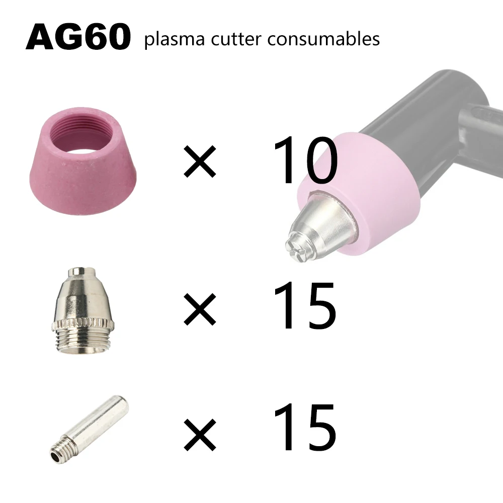 

SG-55 AG-60 Air Plasma KIT Nozzles Electrodes TIPS 70Amp For Plasma Cutter Cutting Torch Consumables 40pcs