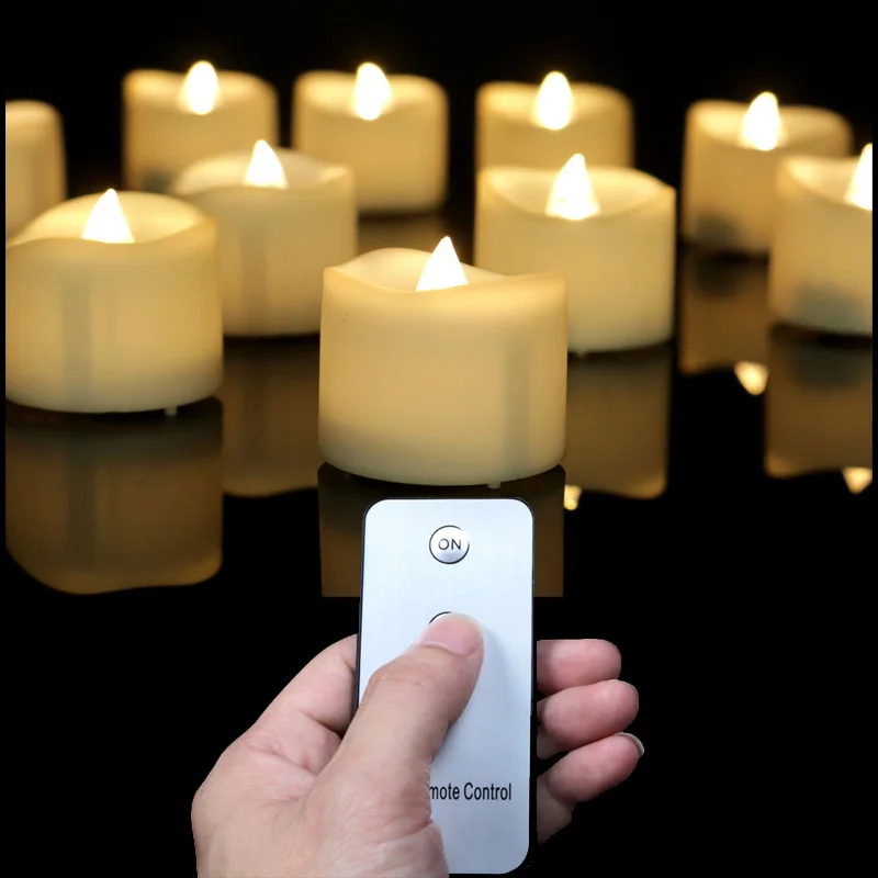 

Pack of 12 or 24 Battery Votive Candles With Remote,Remote Led Candles,Small Tea Lights,Party Candles,Electronic Candles Remote