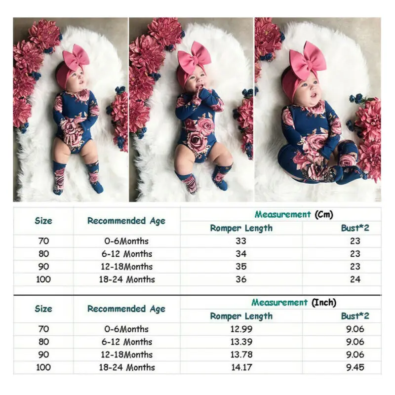 AU Baby Newborn Girl Flower Romper Bodysuit Jumpsuit Leg Warmer Outfits Clothes | Детская одежда и обувь
