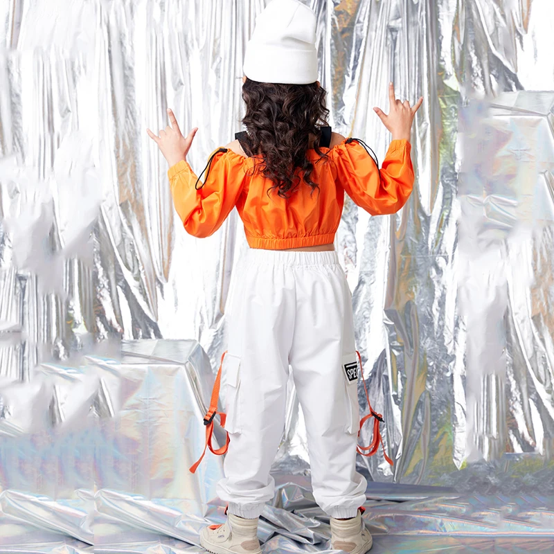 Новый Танцевальный костюм для джаза девочек в стиле хип хоп одежды уличных