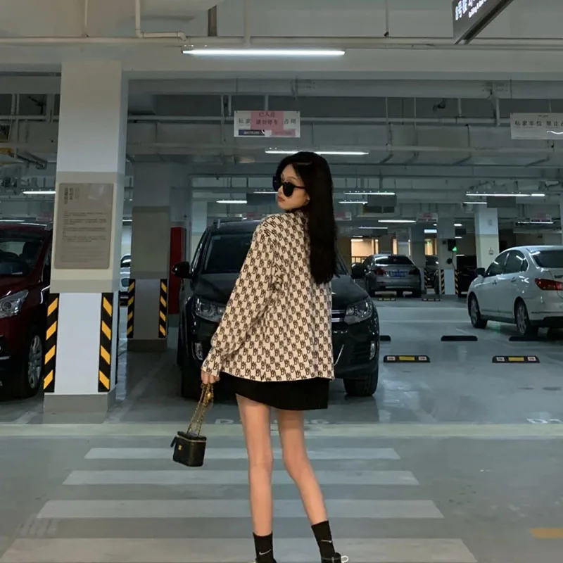 2021 Spring Autumn Women Cardigan Knitwear Coats Black White Elegant Sweater Knitting Jackets Double-Sided Chic Outerwear Female