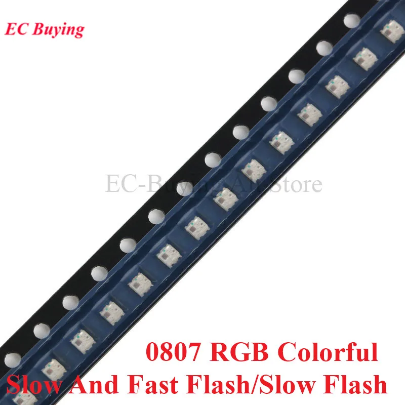 Светодиодная лампа SMD 0807 RGB 50 шт. медленное и быстрое мигание 0805 диоды для