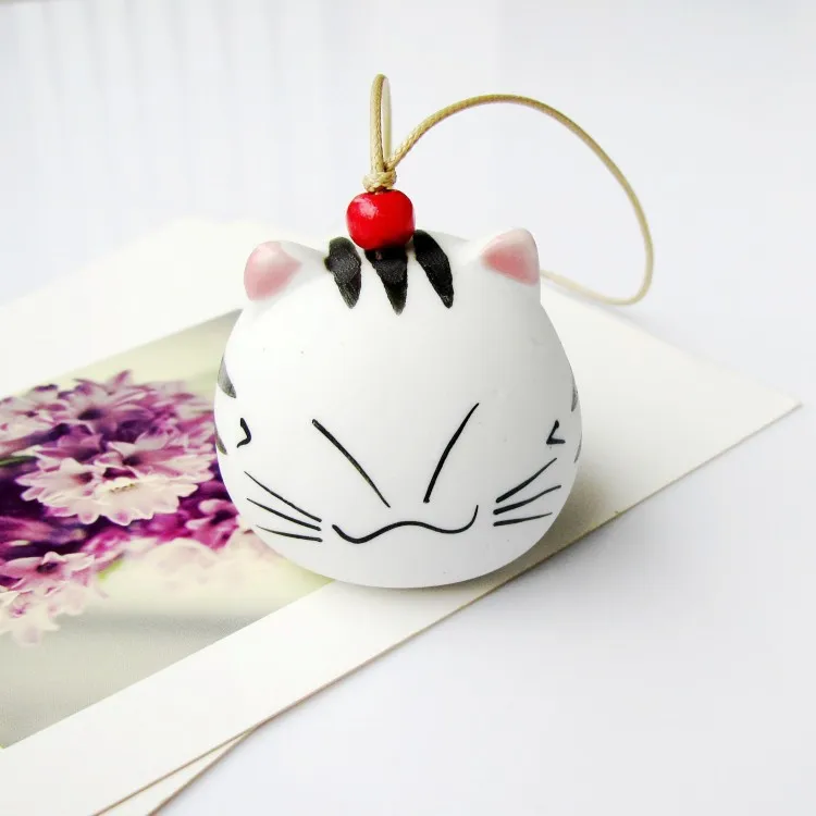 4 см Новая керамика с изображением кота ветряной колокольчик японский домашний