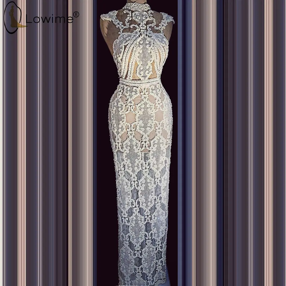 

Sexy Illusion Beading Mermaid Evening Dresess Abendkleider Robes Prom Party Gowns Vestido De Festa