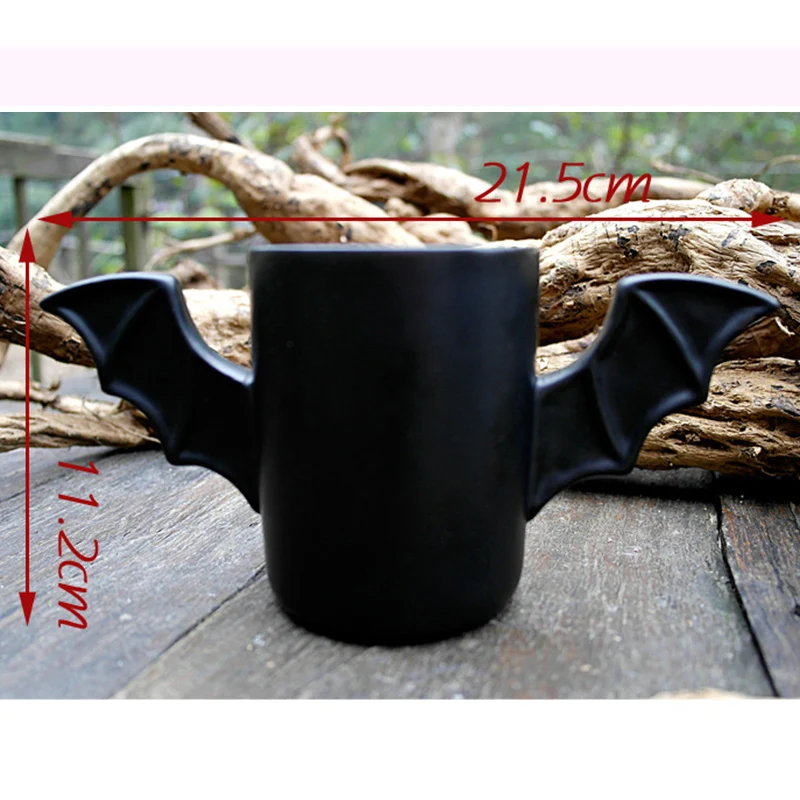 Крутые черные кружки с крыльями летучей мыши керамическая кружка для мужчин