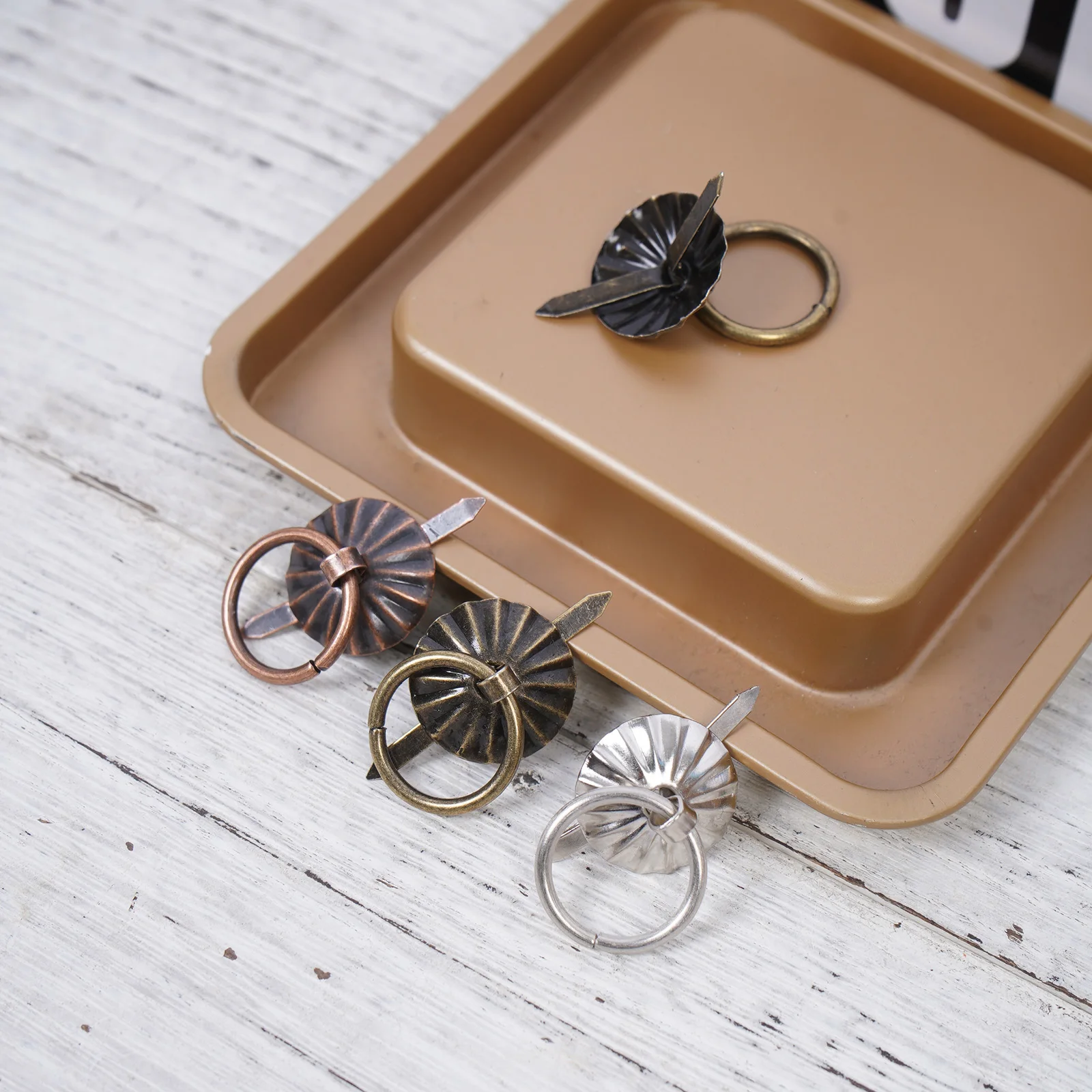 50 шт. винтажные застежки из сплава с вытяжными кольцами мини-ручки для шкатулки