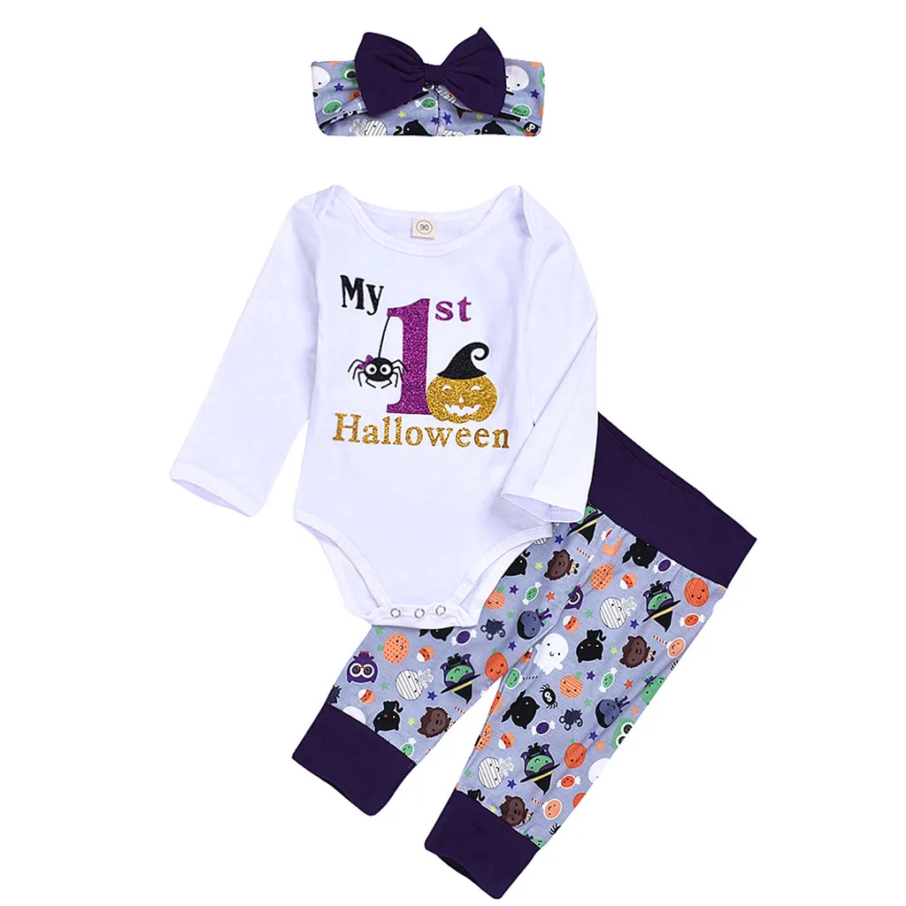Комплекты одежды для маленьких девочек на Хэллоуин первый облегающий костюм