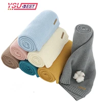autumn baby blankets soft infant swaddle wrap quilts knitted newborn stroller bedding sleep covers 10080cm children accessories