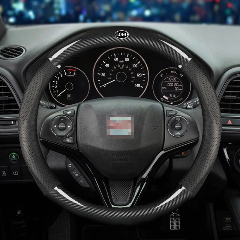 

Car Carbon Fiber Steering Wheel Cover 38cm for Seat All Models Leon Ateca Ibiza Tarraco Auto Interior Accessories Car styling