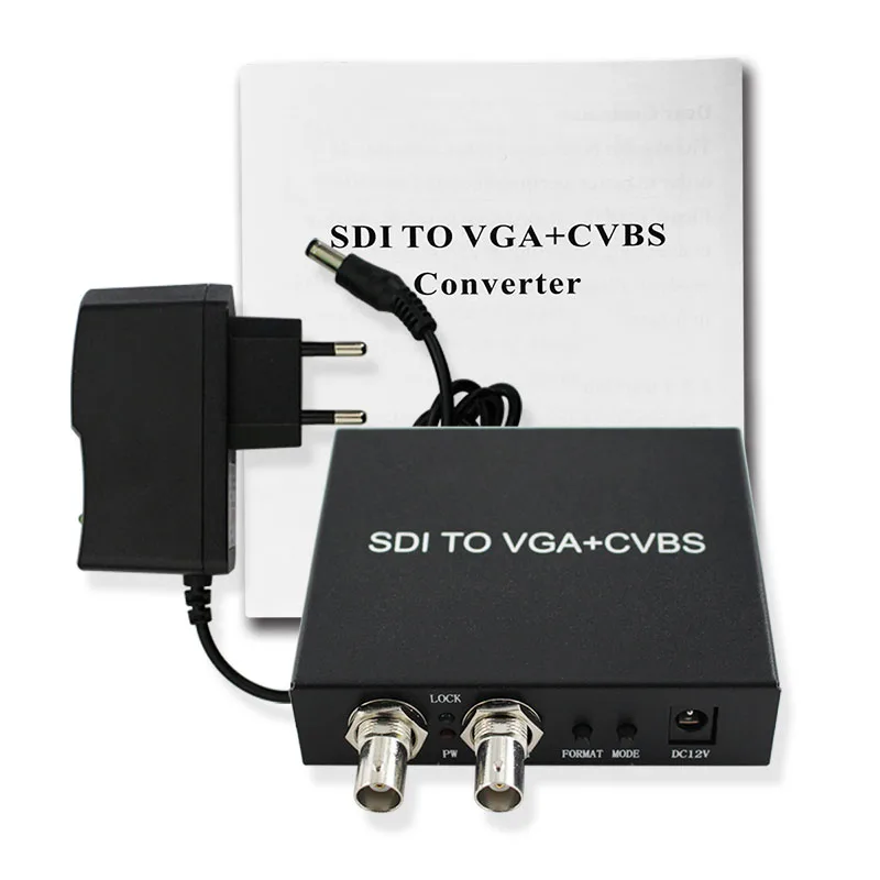 VGA RCA в SDI видео конвертер конвертирует VGA и CVBS сигнал в 2 SD/HD/3G-SDI сигнала для обучения Медиа Видео конференции - Цвет: 12V EU