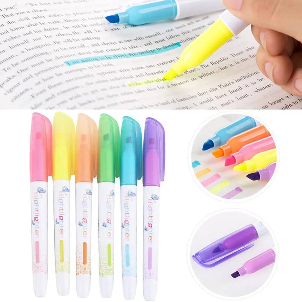 Шесть цветов маркер гелевый Библейский цветные маркеры учебный набор школьные