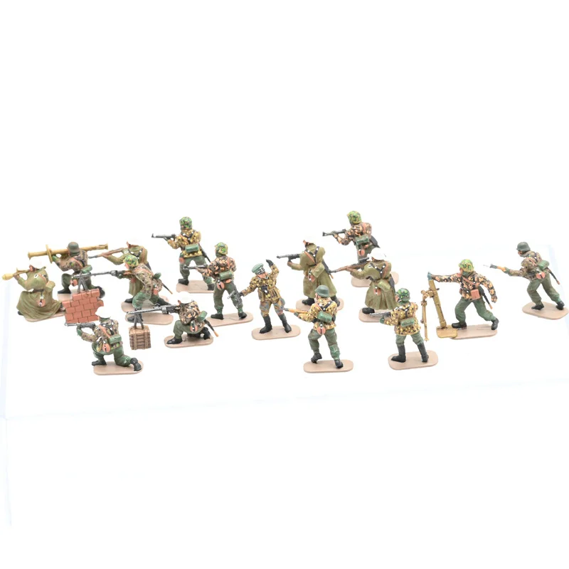 

Sanei 1/72 немецкая армия, 16 элитных пехотных солдат, пейзаж войны, украшение куклы, готовый продукт, статический смотровой продукт