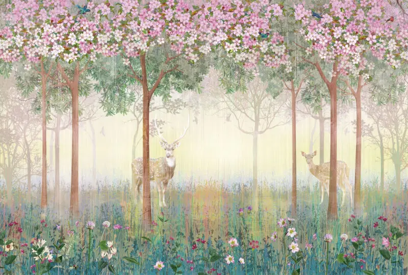 

JMINE Div 5D Deer Forest Tree Flower Full Diamond Painting cross stitch kits art High Quality Scenic 3D paint by diamonds
