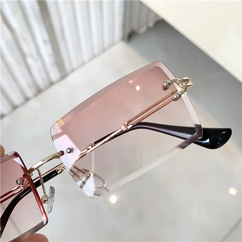 Солнцезащитные очки женские прямоугольные роскошные брендовые винтажные с