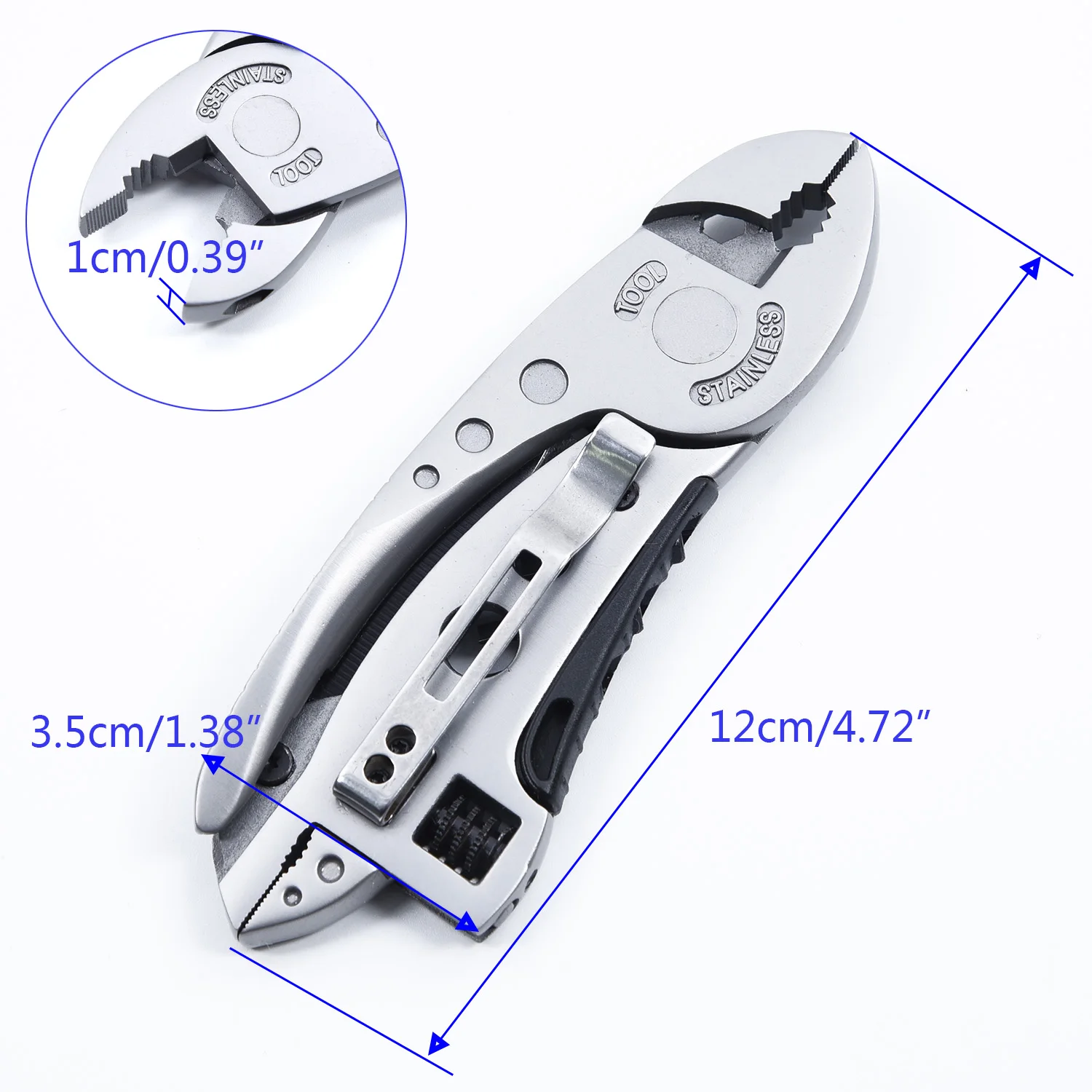 

Multi Tool Set Adjustable Wrench Jaw Screwdriver Pliers Cutter Survival Gear New
