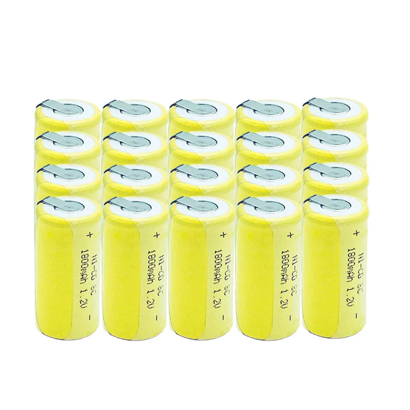 SC 1 2 В батарея 4/10/20 шт. 1800 мАч Sub C Ni-Cd аккумуляторные батареи с Tab power tool NiCd SUBC