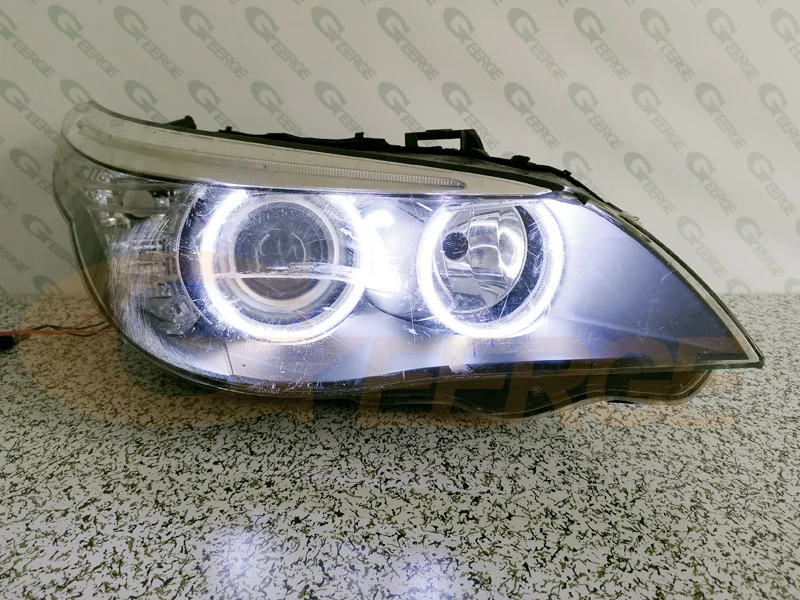 Для BMW E60 E61 LCI 528i 530i 535i 550i M5 2007 2010 фары ультра яркие COB led Ангельские Глазки halo