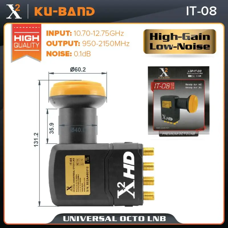 X-Square LNB для спутникового ТВ-приемника универсальный KU-диапазон с высоким