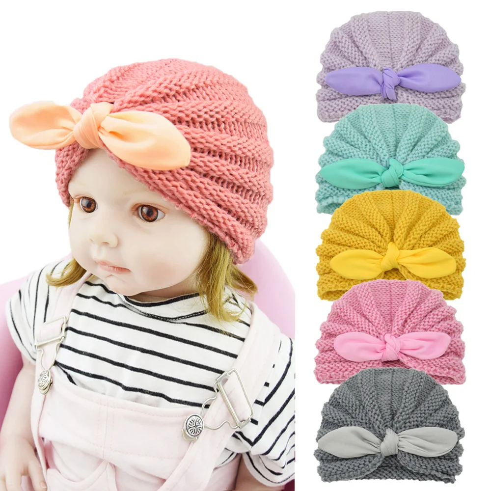 Children's Hat Rabbit Ear Wool Hat Knitted Hat Infant Pullover HAT Baby Headdress Baby Hat  Bunny Hat  Baby Accessories Newborn
