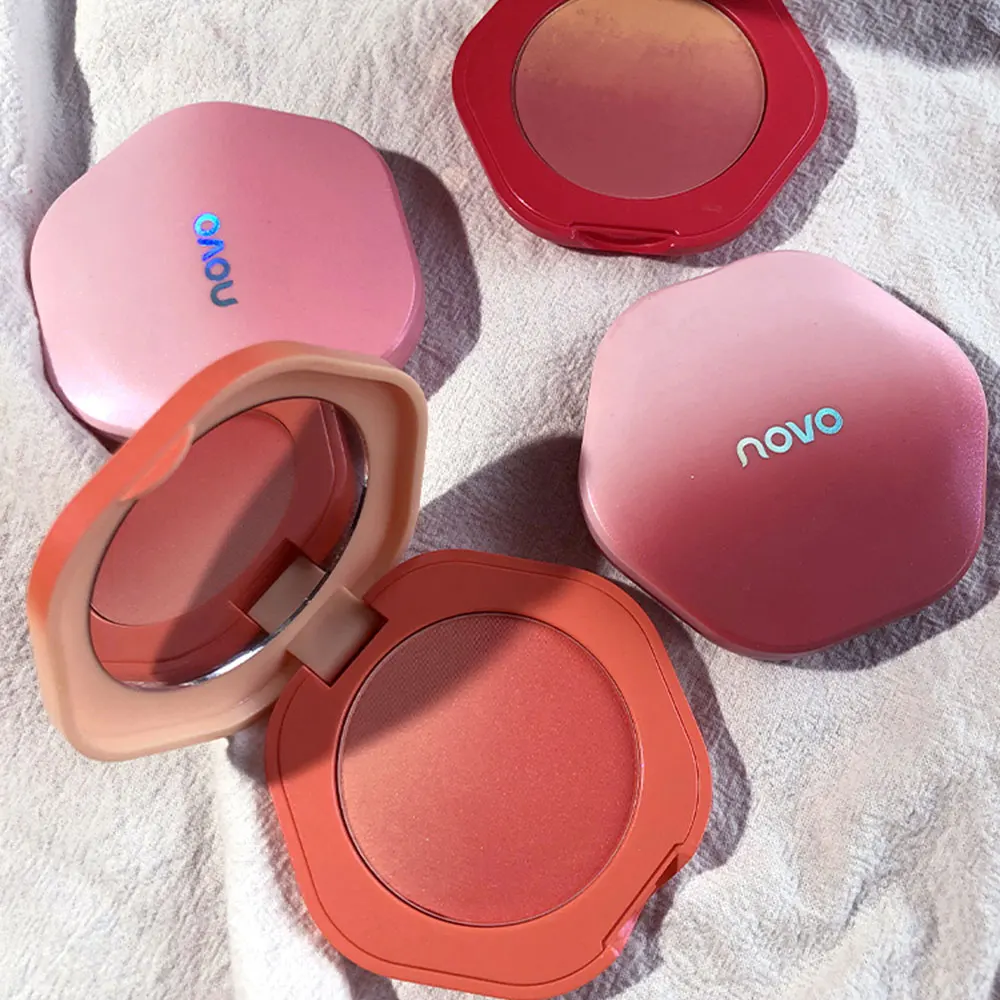 

NOVO 4 Colors Macaron Blush Palette Waterproof Sweat-proof Cheek Red Makeup Easy To Color Blusher Natural Beauty Facial Cosmetic