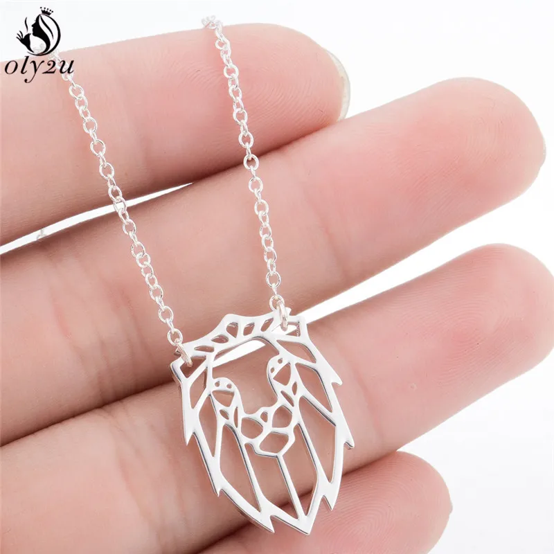 Мужские вечерние ожерелья подвески Oly2u кулон в виде головы льва из нержавеющей