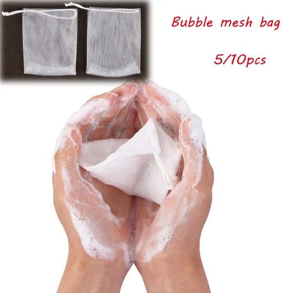 

5/10pcs Comfort clean tool Shower Sponge Pouch Soap Saver Bag Foaming net Blister Mesh bubble mesh bag