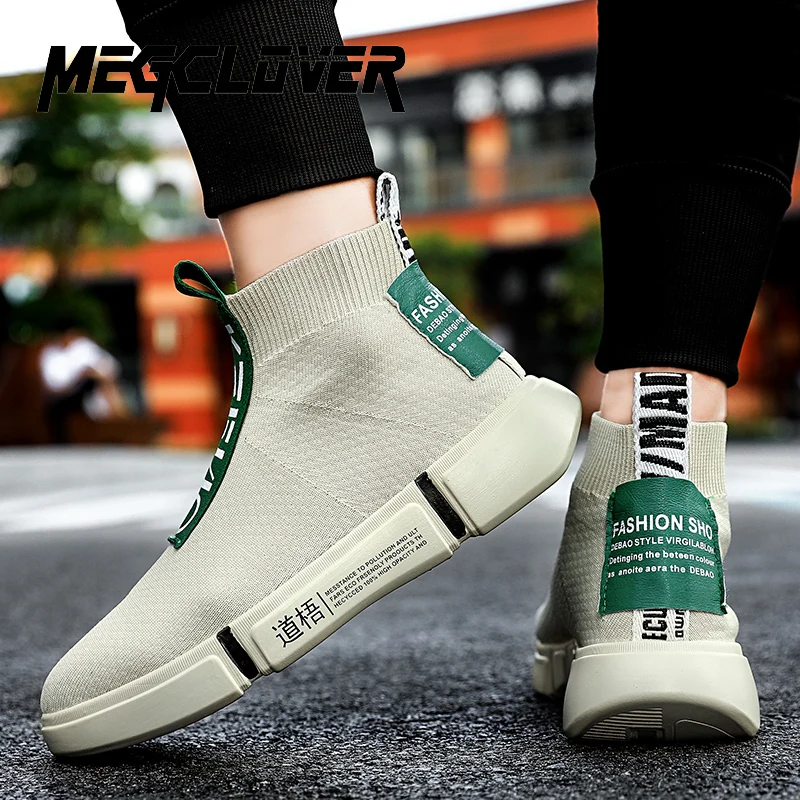 2019 г. Модная повседневная обувь с высоким берцем Мужская дышащая на плоской