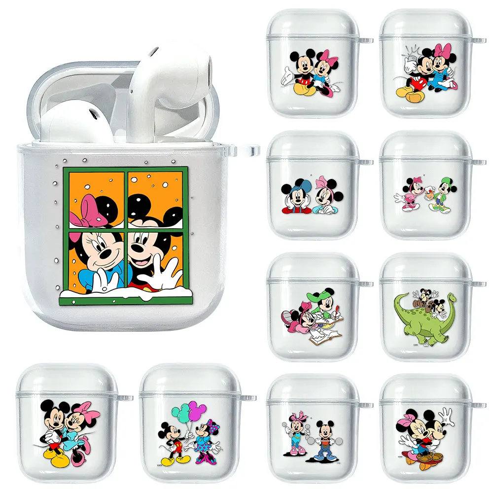 

Cute Mickey Mouse Transparent Case For AirPods 2 1 Soft Luxury For Apple Airpods TPU Cover Wireless Earphone Protective Funda