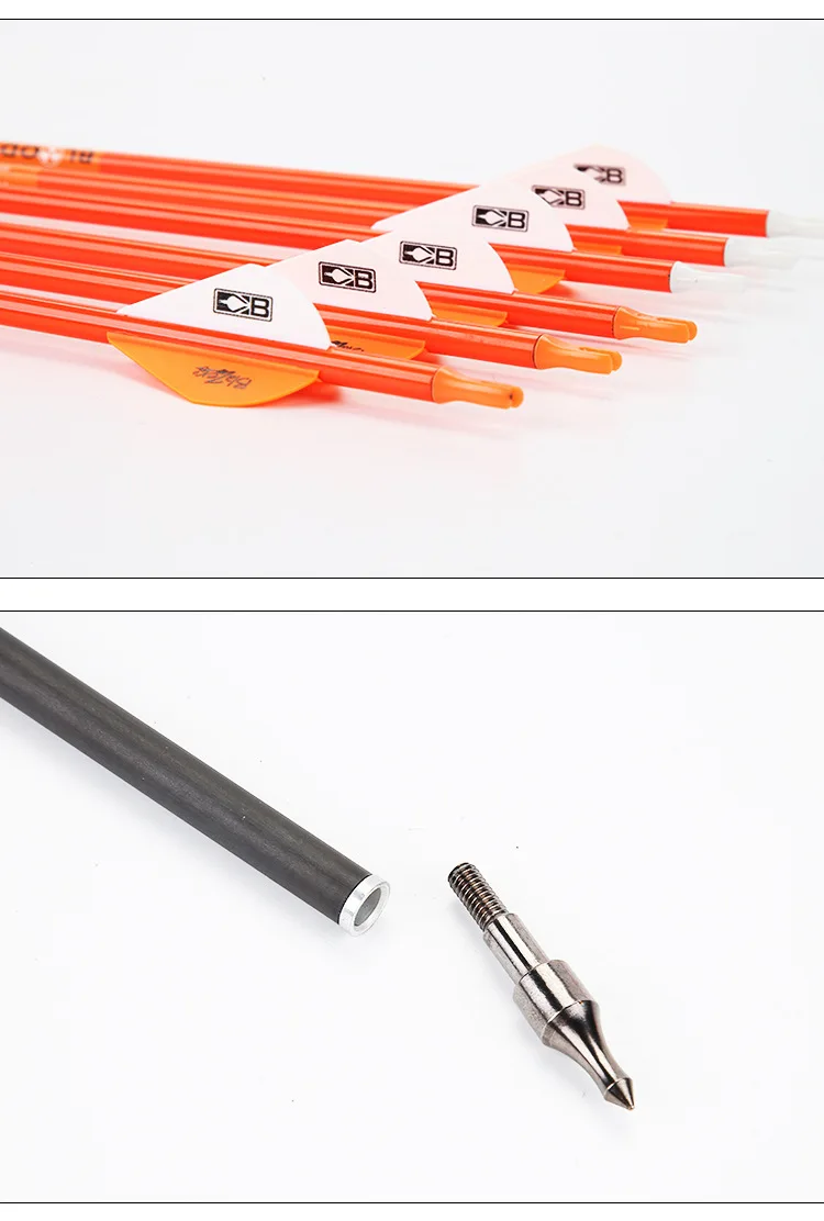 

7.6MM Orange White Blood Line Carbon Arrow Replaceable Arrows Blase Arrows Arrow Shooting & Hunting Outdoor Archery Articles