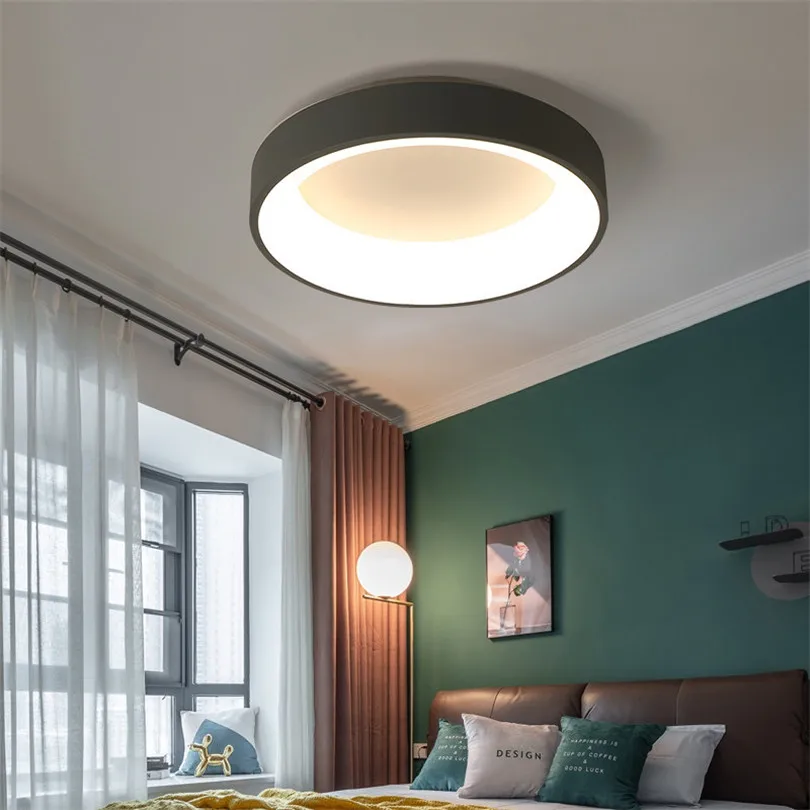 Современный светодиодный потолочный светильник из акрила белый серый абажур