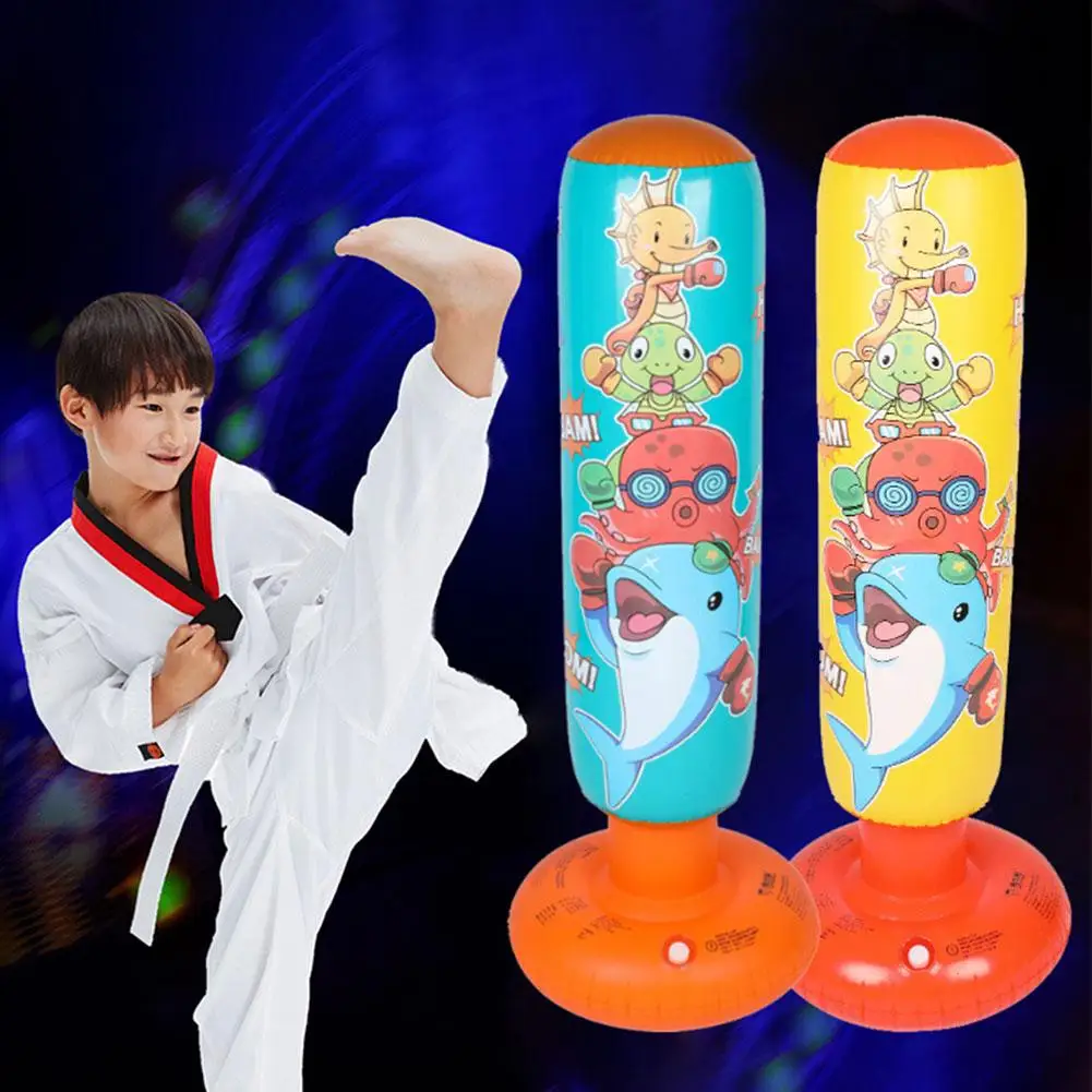 

47.2inch Children Inflatable Tumbler Standing Bag Kids Punching Bag Sandbag Fitness Inflatable Boxing Column Bag For Children